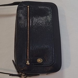 Coach Poppy Textured Patent Flight Bag